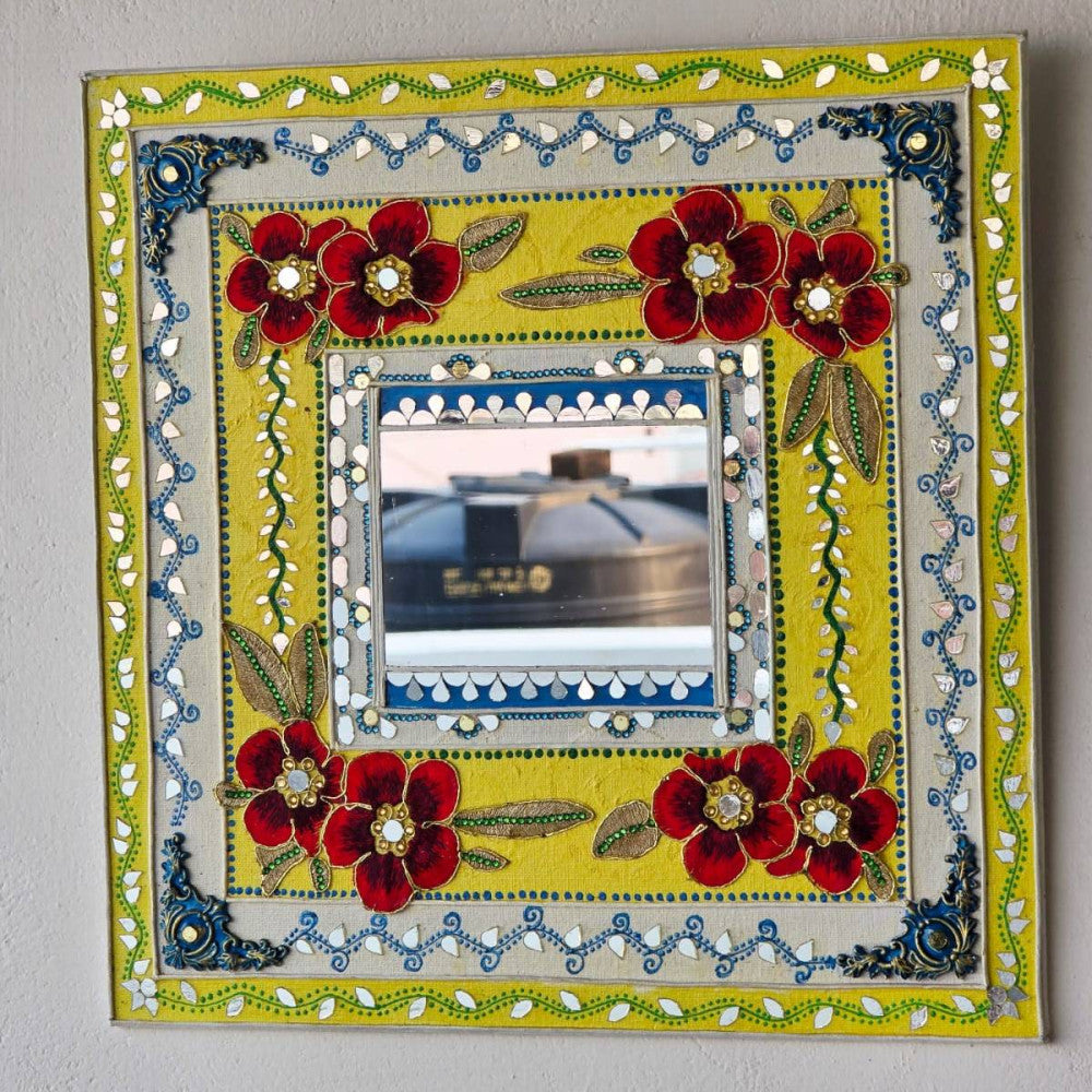 15x15in MDF decorative real mirror wall art piece