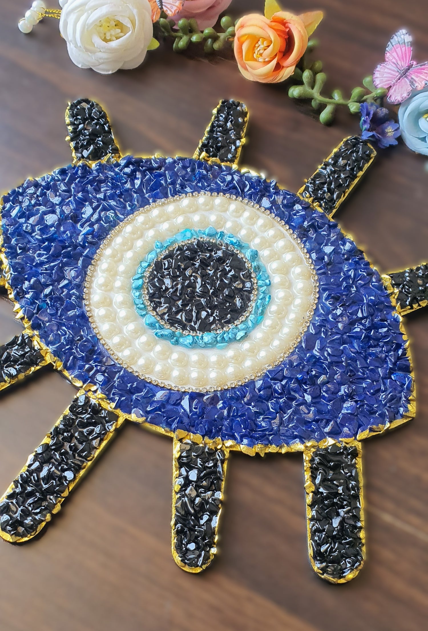 Resin Glass evil eye wall décor 1
