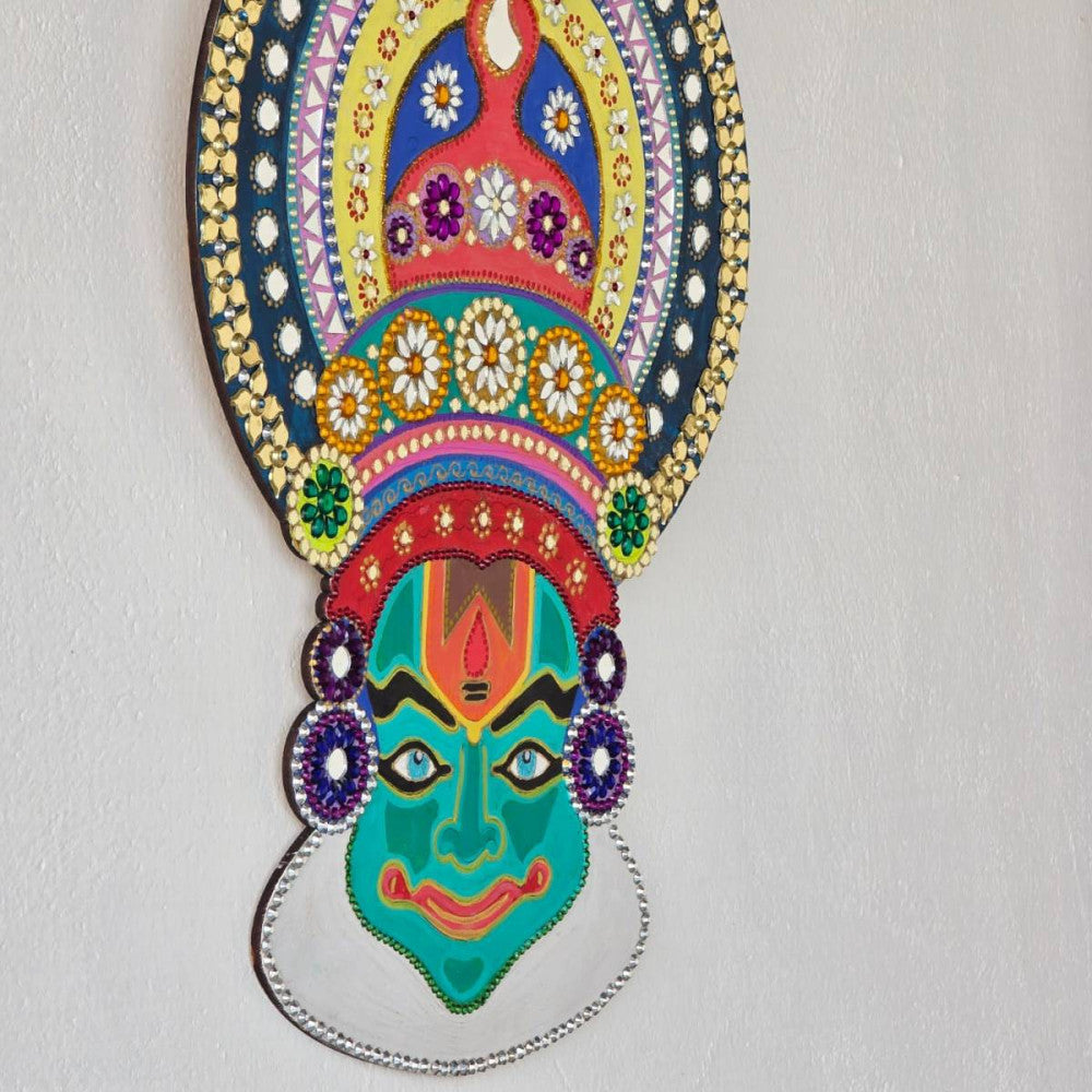 16in/40cm MDF decorative kathakali wall hanging decor