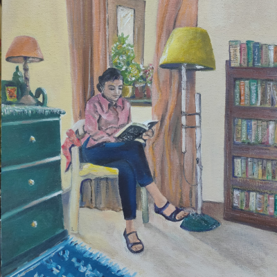 My reading corner: My happy place (Made to order. Image is for Reference)