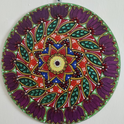 Coloured stones/ kundan MDF base for Tealight Candle Holder