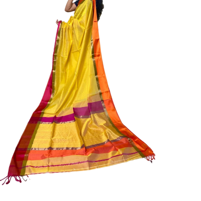 Maheshwari Handloom Ganga Jamuna Saree for Women