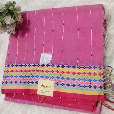 Bengal Cotton with Cross_Stitch Design_Baby Pink