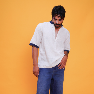 Kala Cotton Handloom Bunkar tshirt (Indigo)
