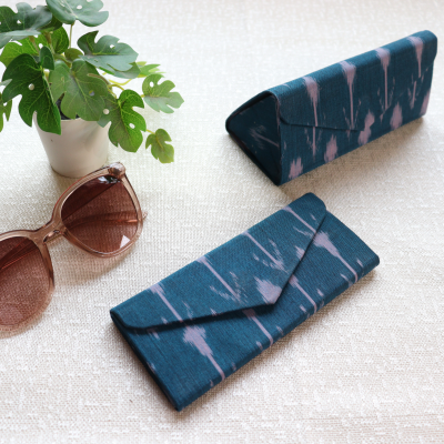 Nilah Collective Ikat Foldable Sunglass Case- Royal Blue