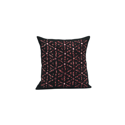 Applique Mirror Work Cushion Cover