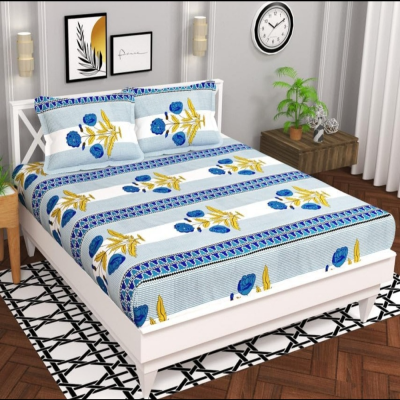 Kanaklata Premium Cotton Blend Floral Double Bedsheet Set