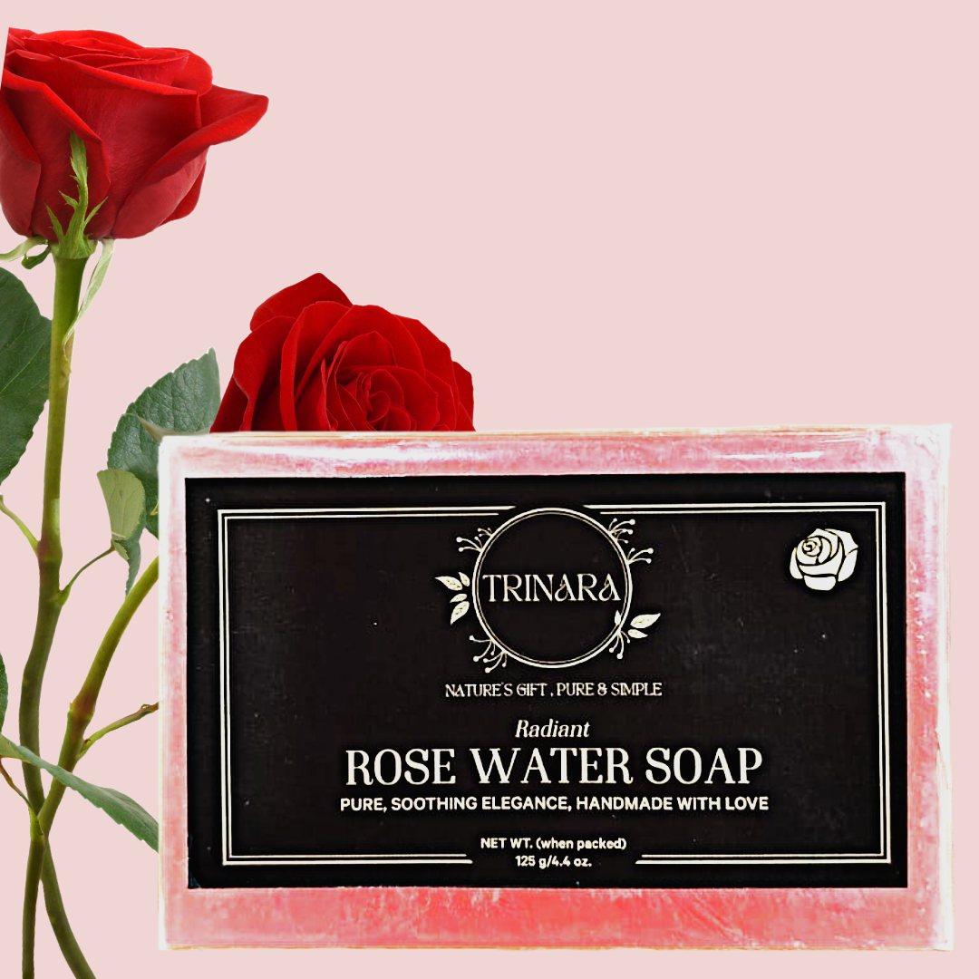 RADIANT ROSE WATER HANDMADE PURE SOAP-125gm