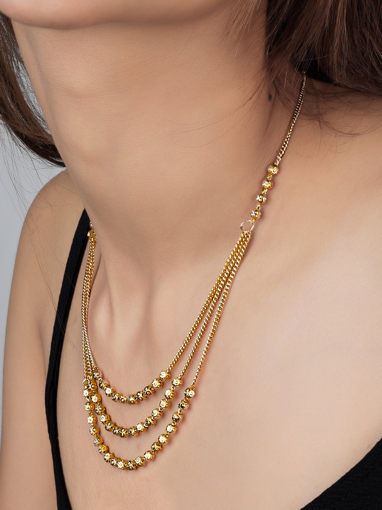 JHB Gold Plated Layer Chain For Girls And Women