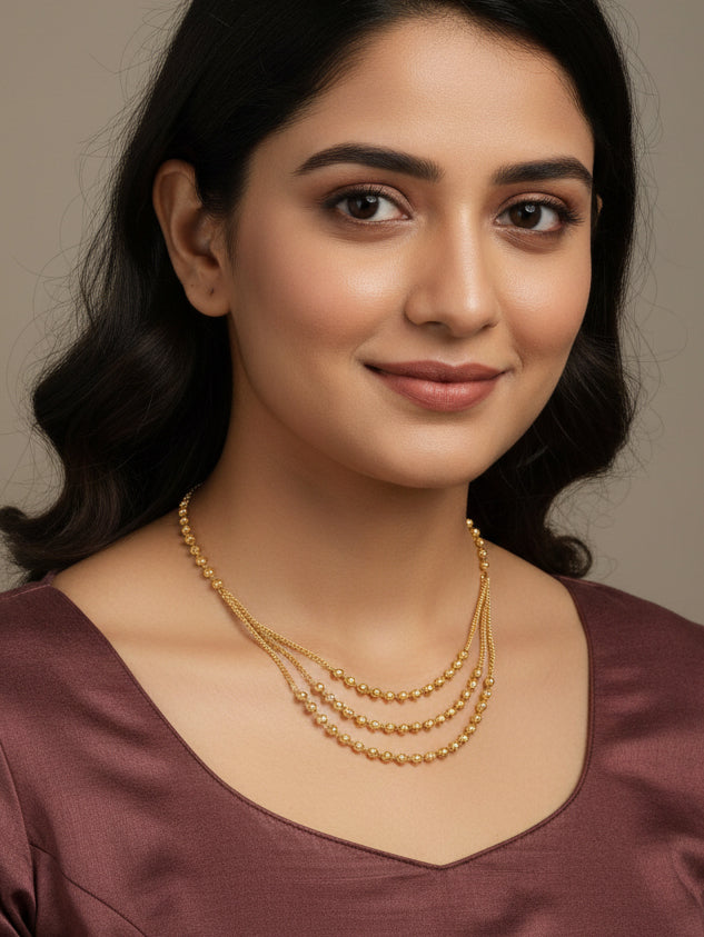 JHB Gold Plated Layer Chain For Girls And Women