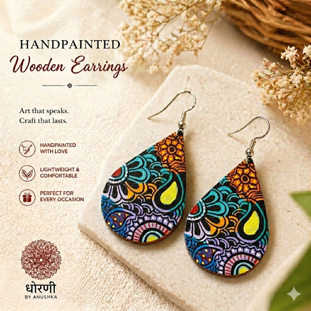 Earrings hand-painted