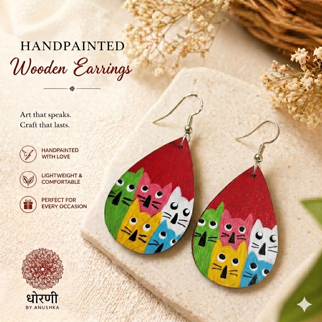 Earrings hand-painted