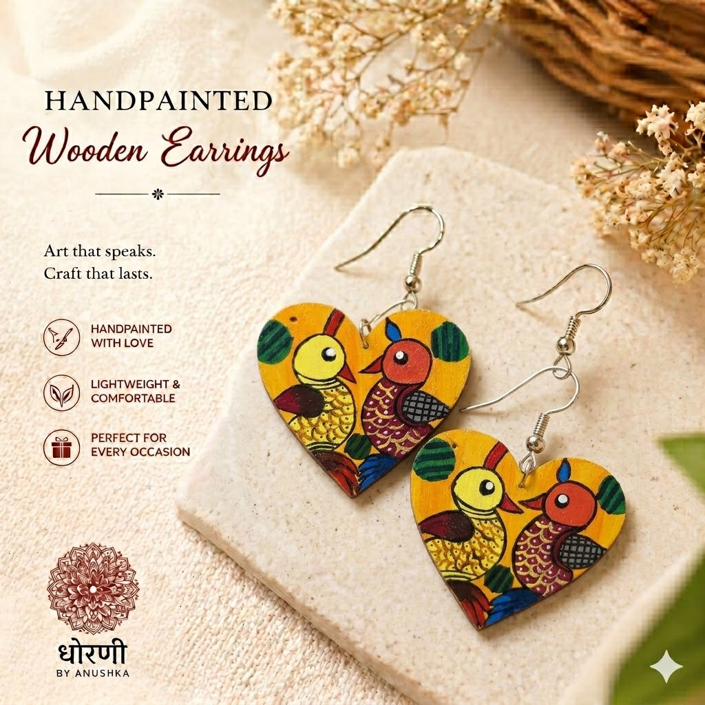 Earrings hand-painted