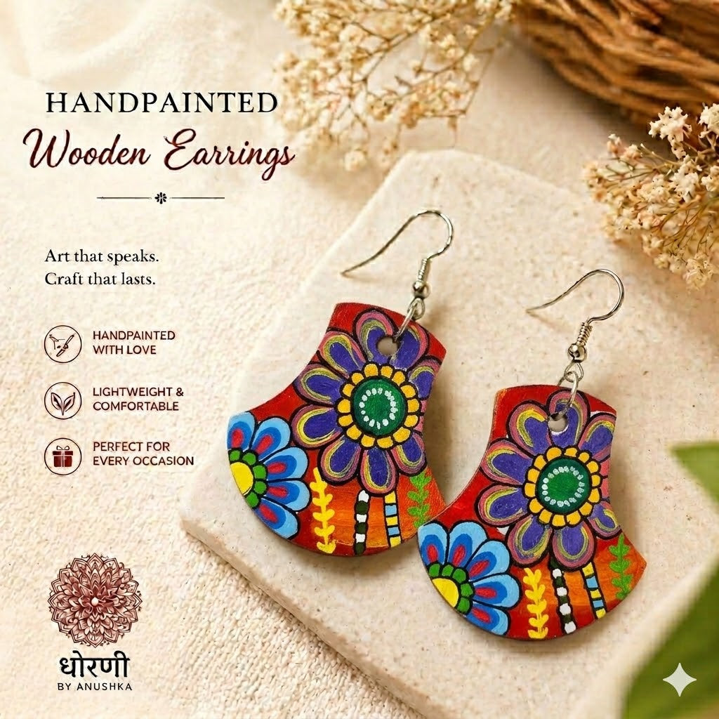 Earrings hand-painted