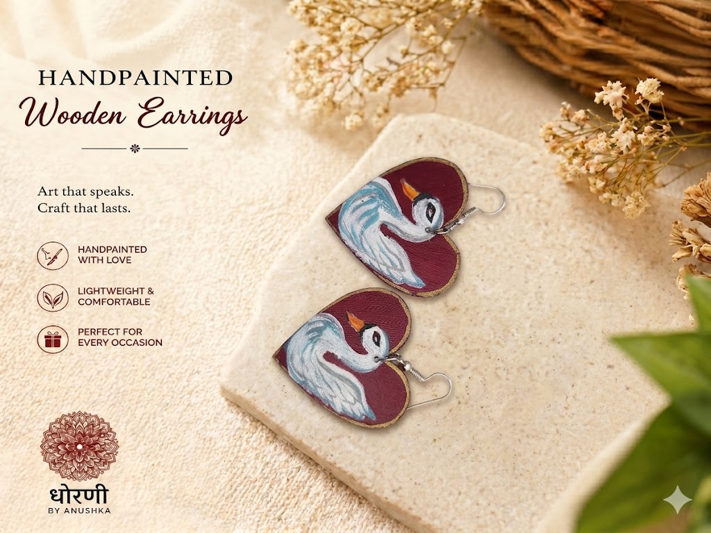 Earrings hand-painted