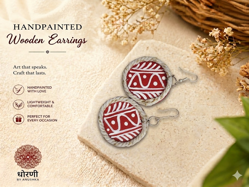 Earrings hand-painted (Tribal)