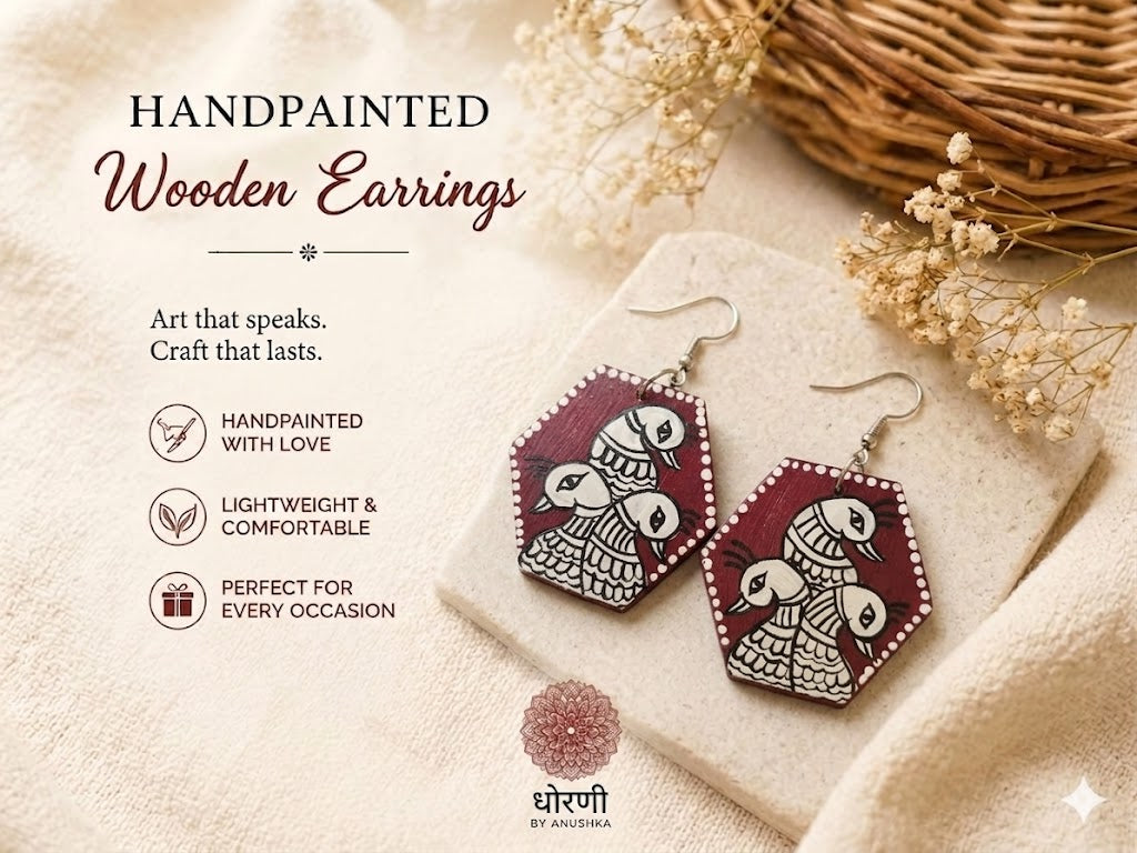 Earrings hand-painted