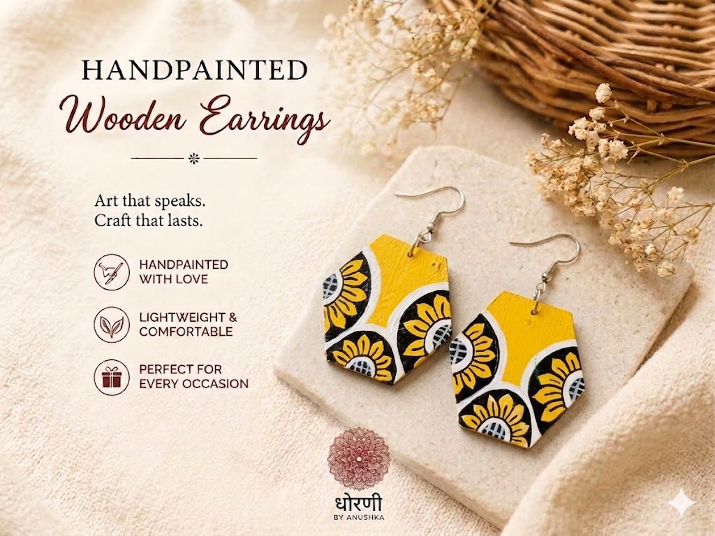 Earrings hand-painted
