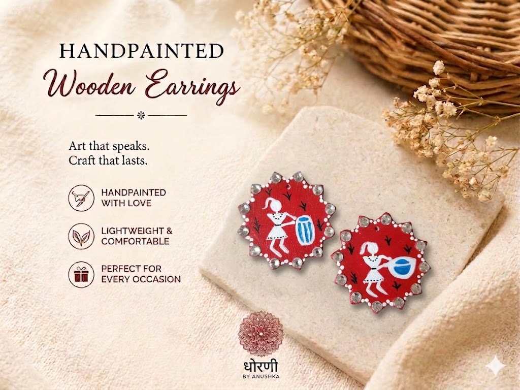 Earrings hand-painted