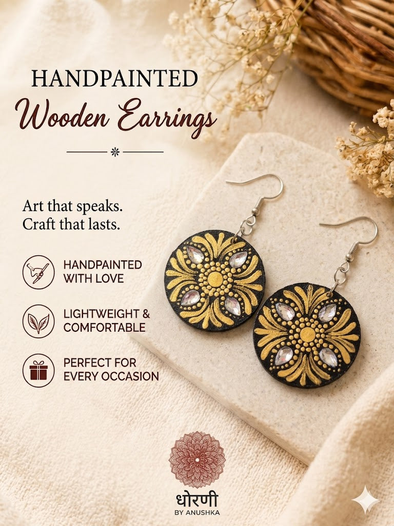 Earrings hand-painted