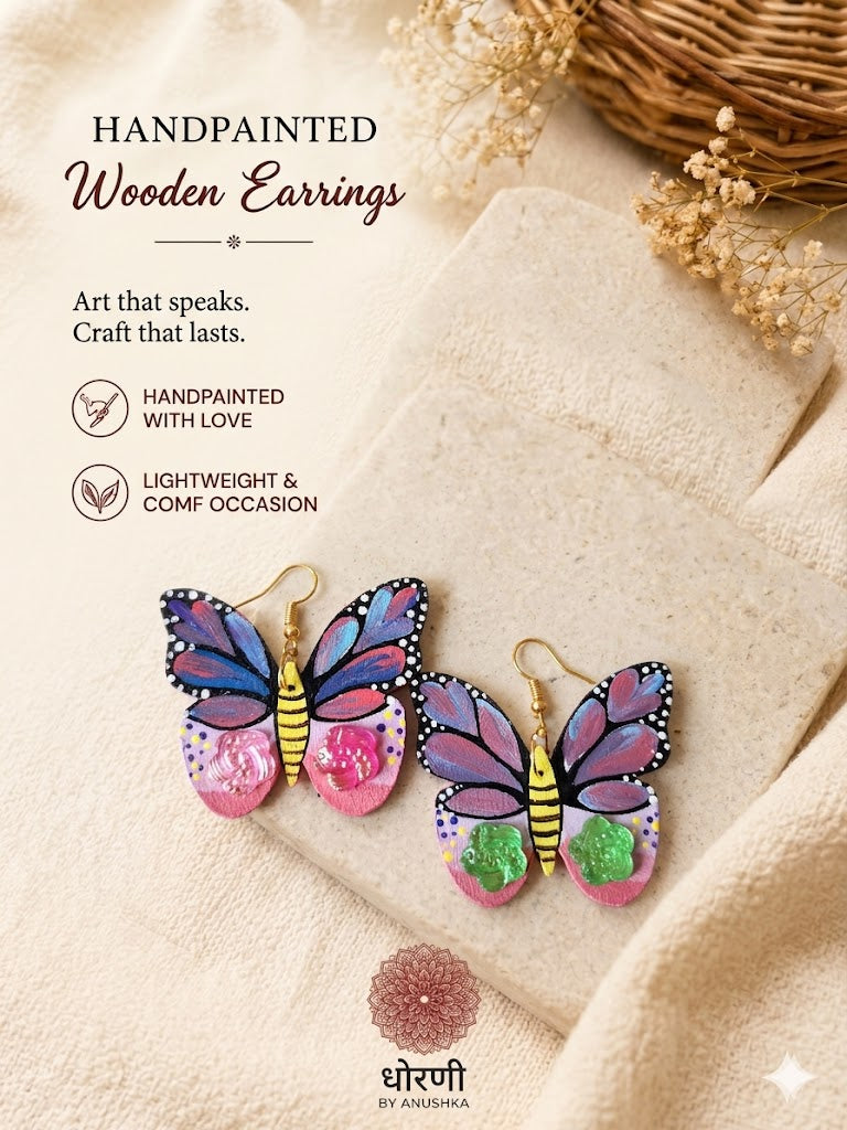 Earrings hand-painted