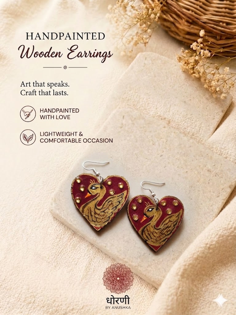 Earrings hand-painted