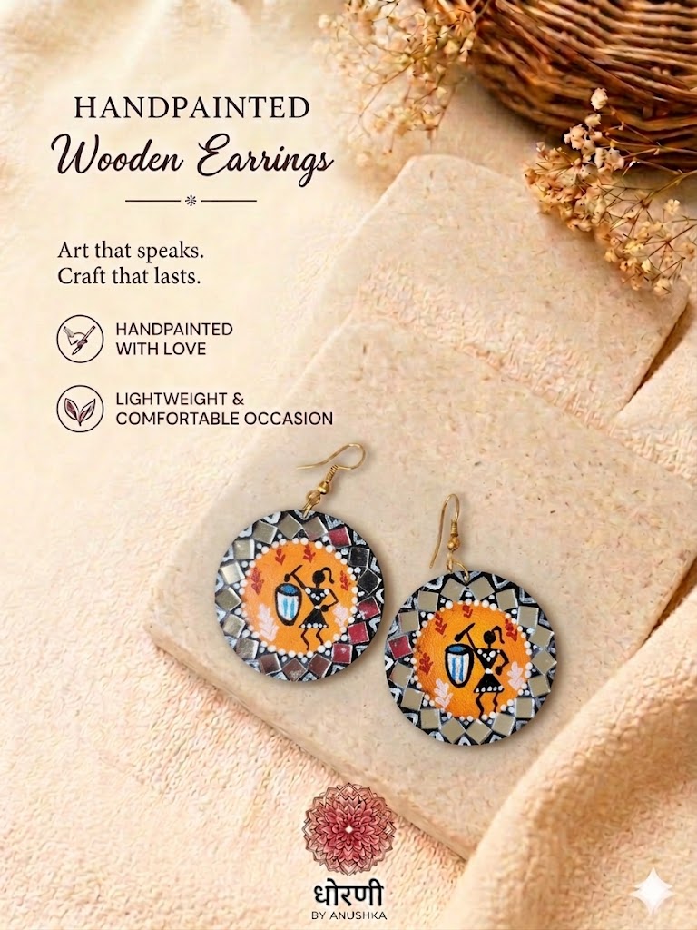 Earrings hand-painted