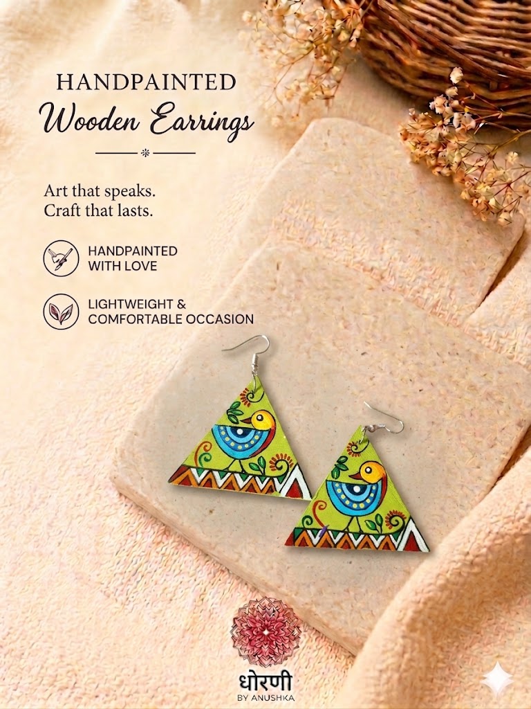 Earrings hand-painted