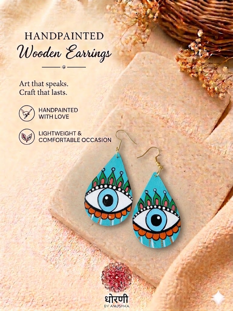 Earrings hand-painted