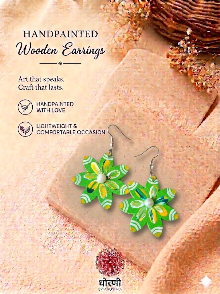 Earrings hand-painted