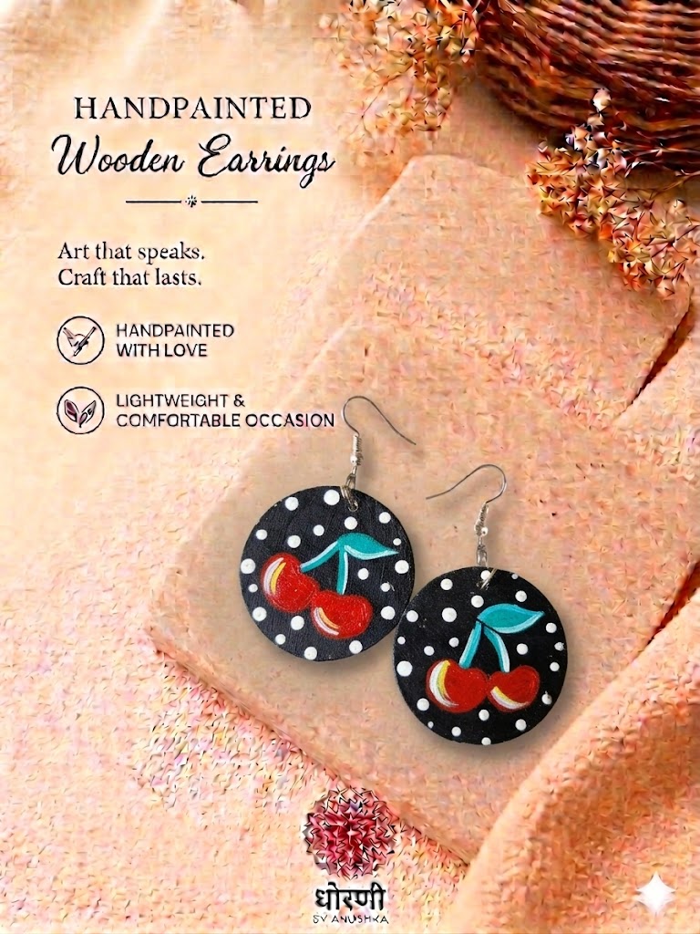 Earrings hand-painted