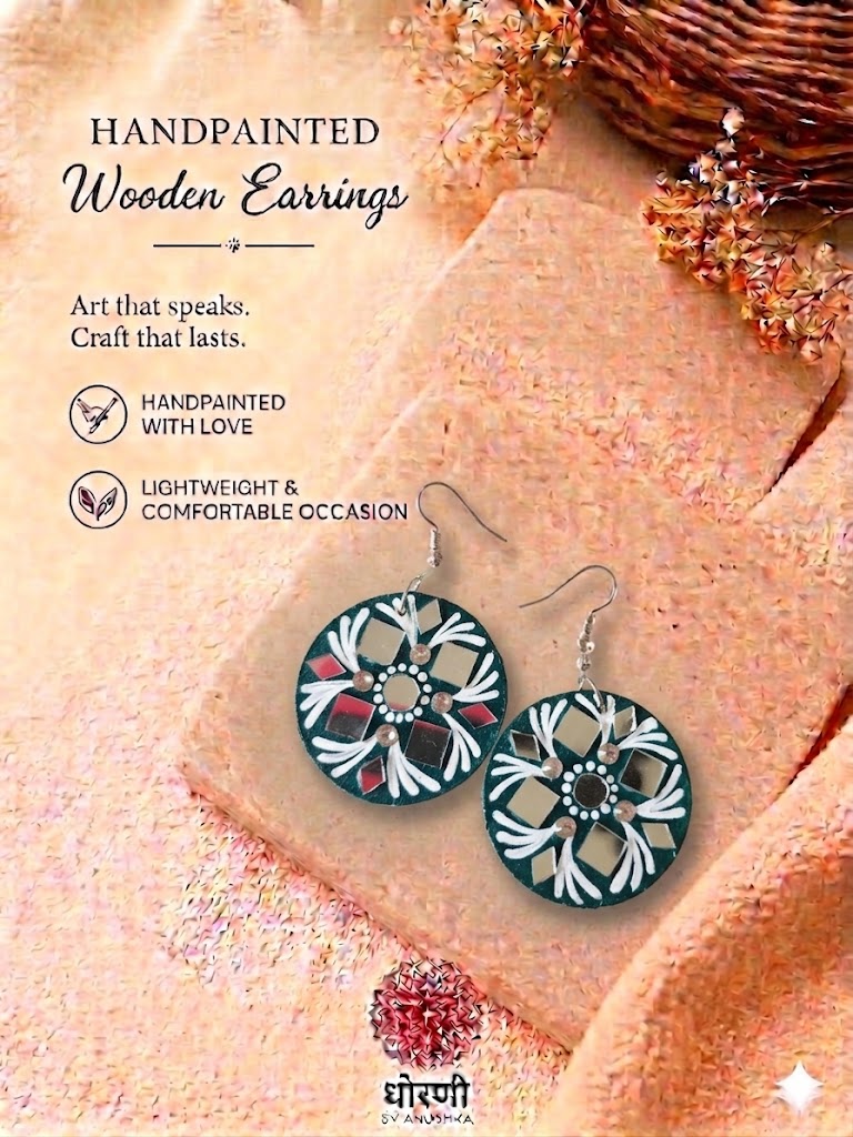 Earrings hand-painted