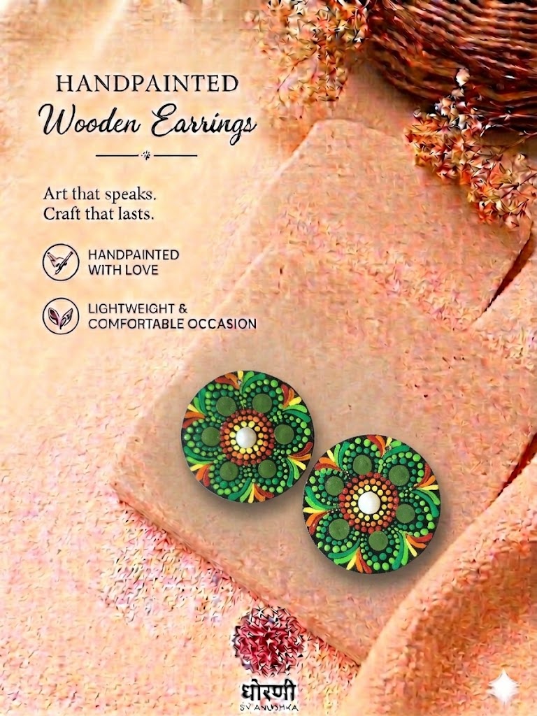 Earrings hand-painted