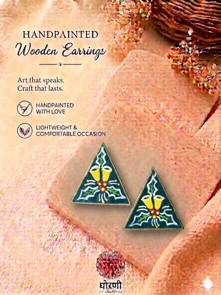 Earrings hand-painted