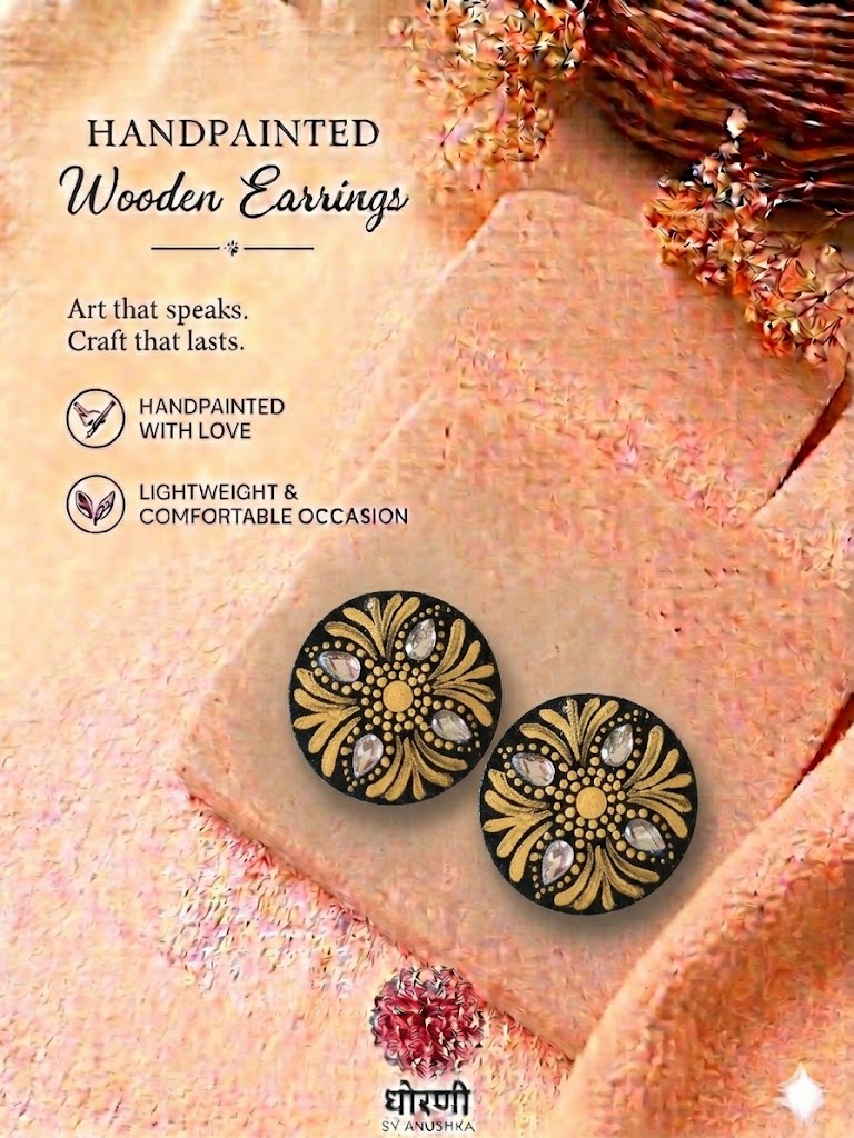 Earrings hand-painted