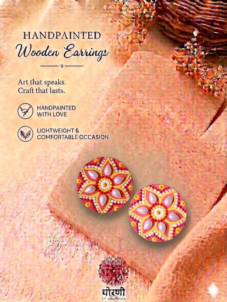 Earrings hand-painted
