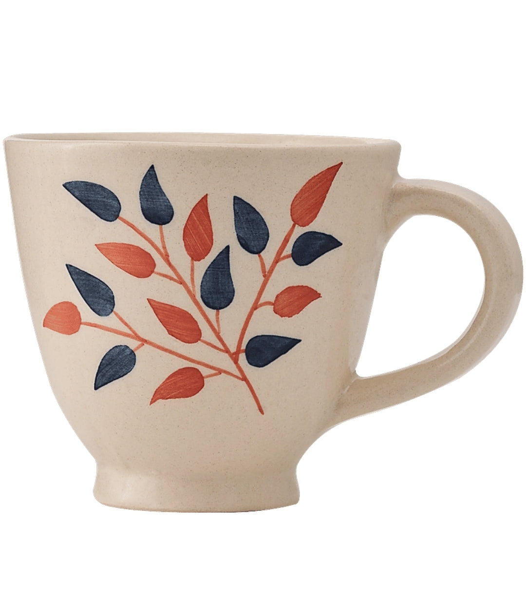 Leaf Whispers Hand Painted Ceramic Cup Set | Set of 6 | 180ml each