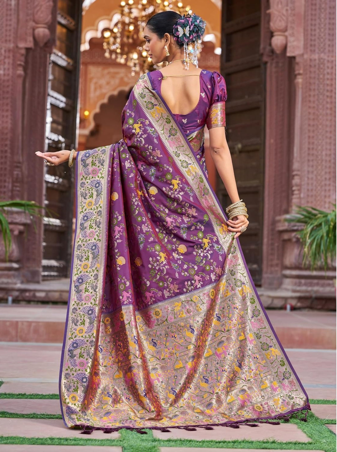 Kanaklata Kanjivaram Soft Silk Banarasi Saree With Unstitched Blouse-Piece