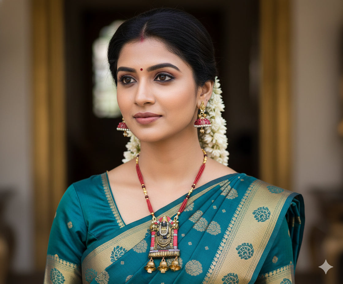 Tirupati Lord Balaji terracotta fusion jewellery set