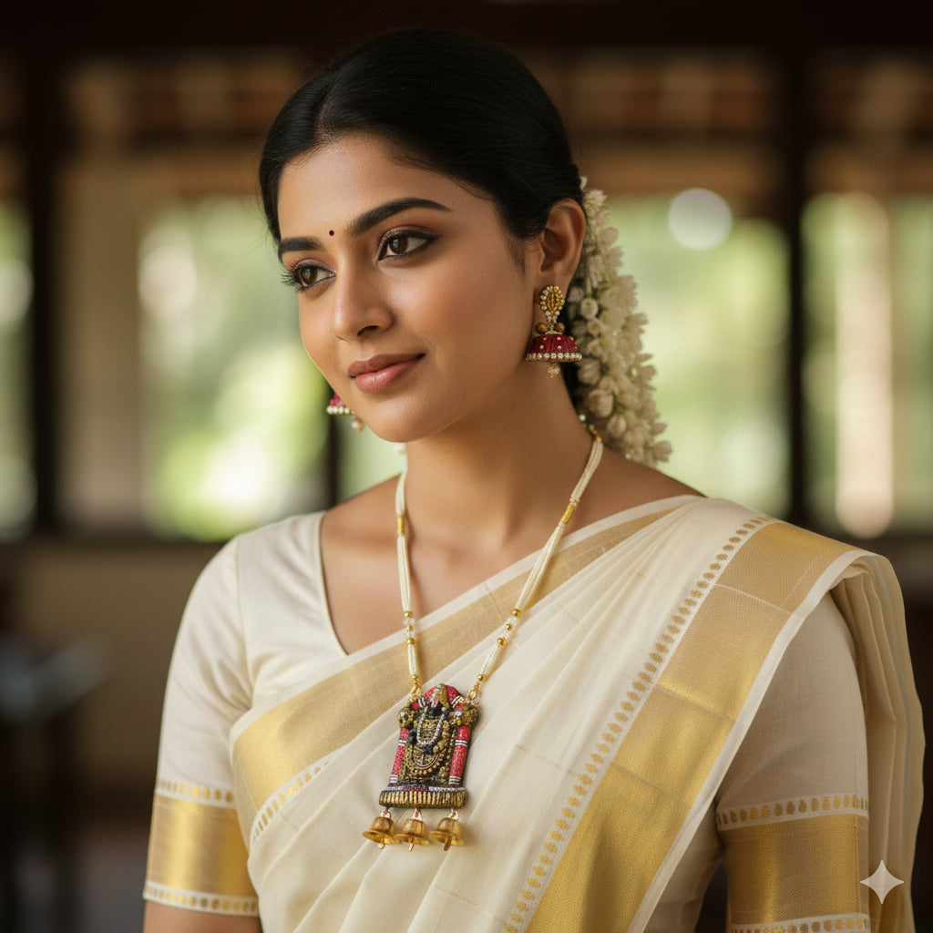 Tirupati Lord Balaji terracotta fusion jewellery set