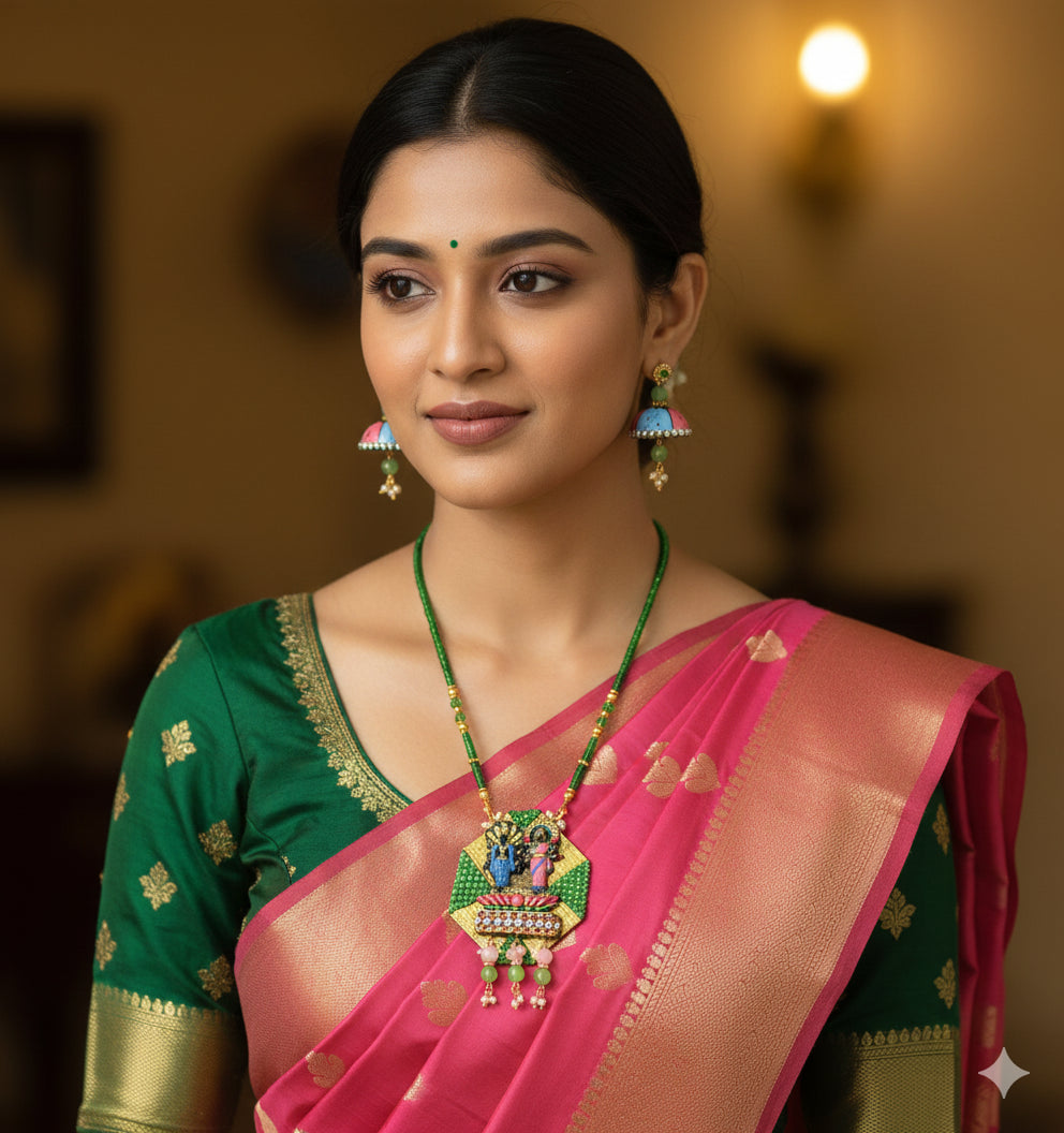 Lord Naryanan N Lakshmi terracotta fusion jewellery set