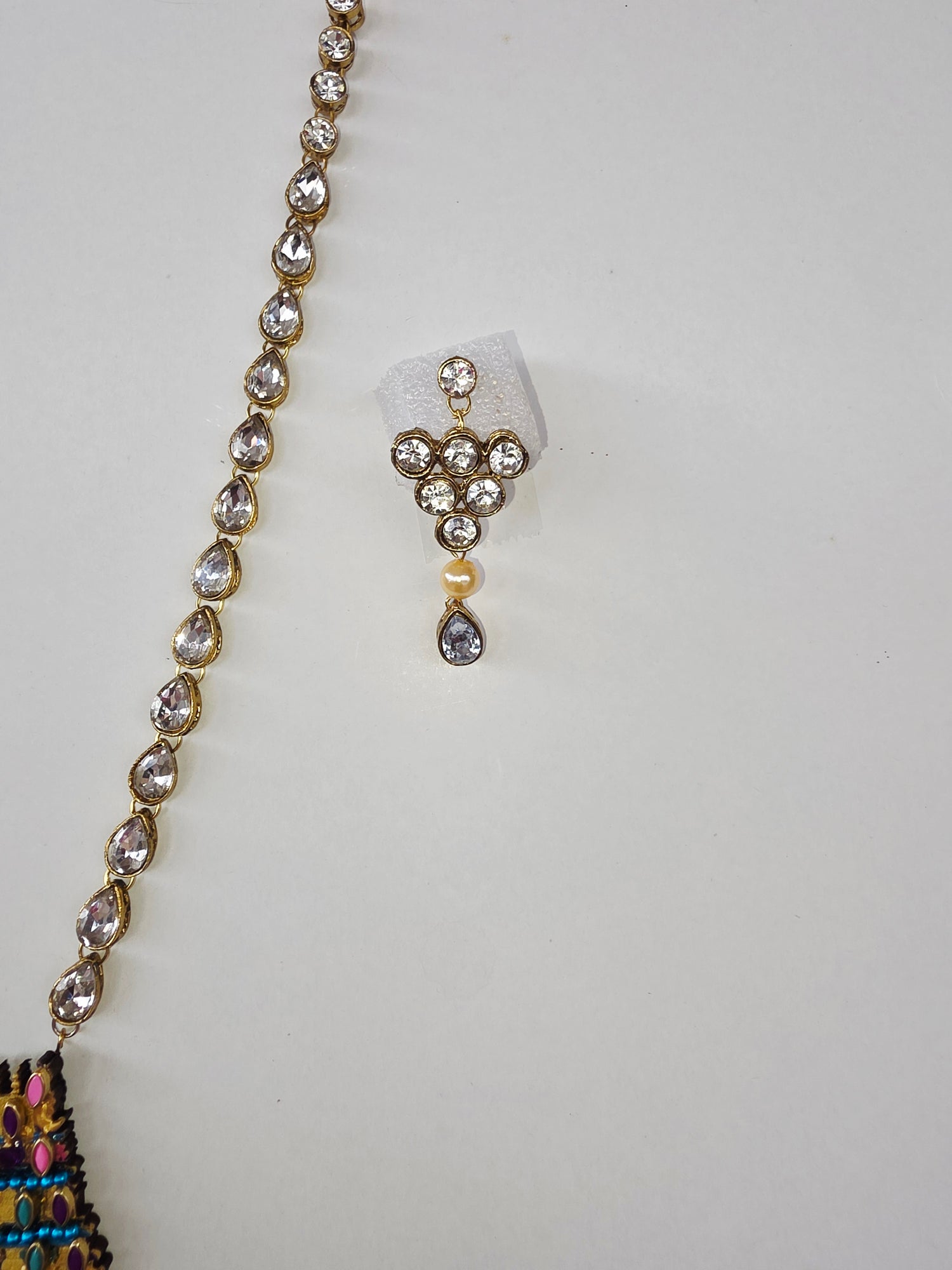 Temple Gopuram design wooden N kundan fusion jewellery set