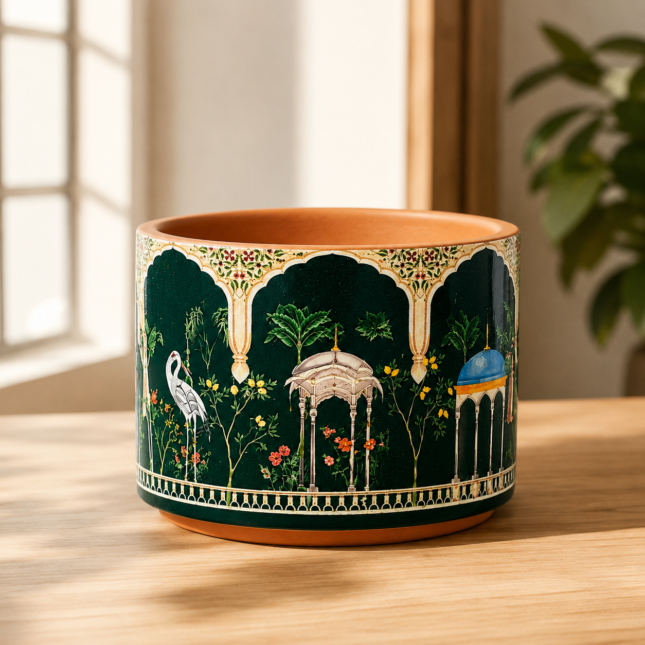 Premium Decorative Terracotta Planter Pot | Handcrafted Indoor Flower Pot for Home, Office, Balcony & Table Decor