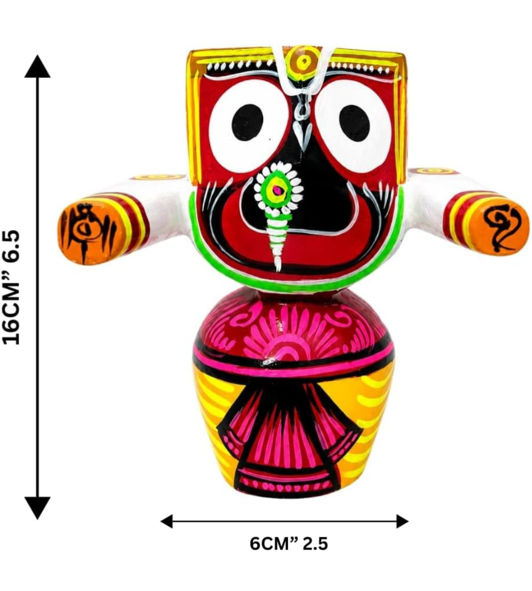 Handcrafted Wooden Jagannath Trio Idol Set | 6 inches