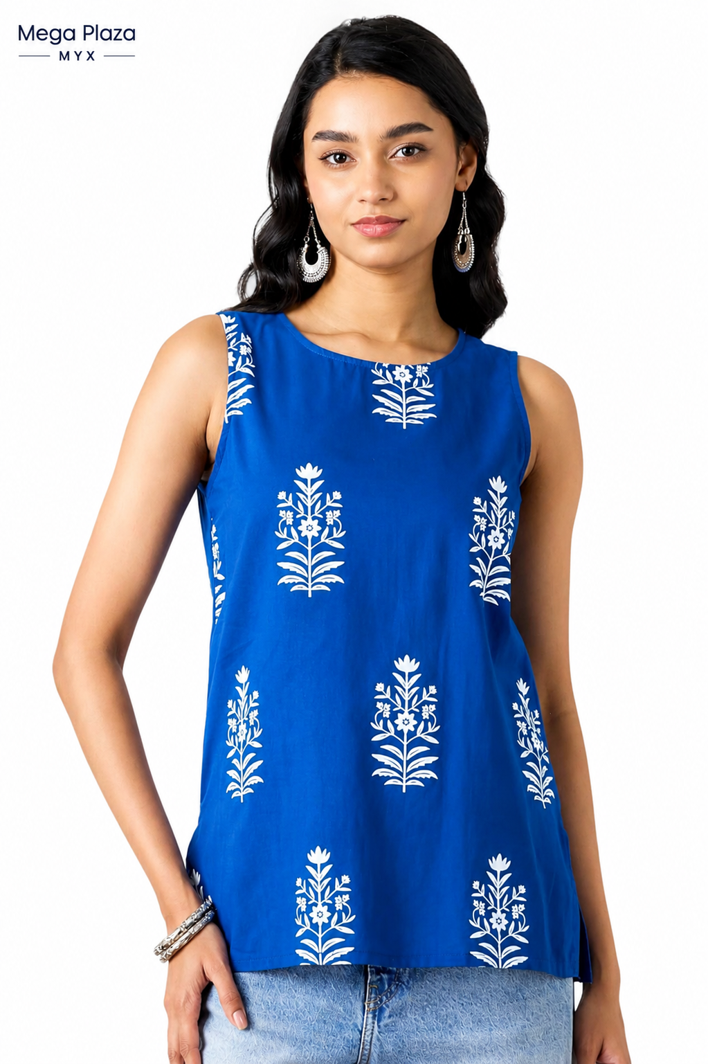 Women’s Pure Cotton Sleeveless Short Kurti | Printed Cotton Kurti Top | Casual & Comfortable Summer Wear | Stylish Short Kurti for Women