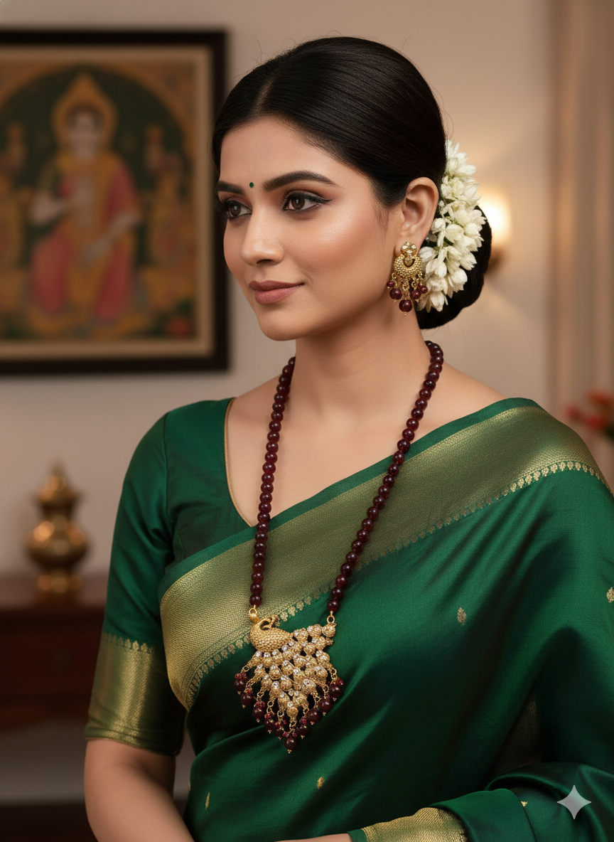 Peacock pendant beads necklace