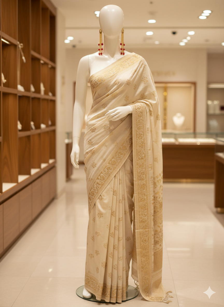 Golden long earrings