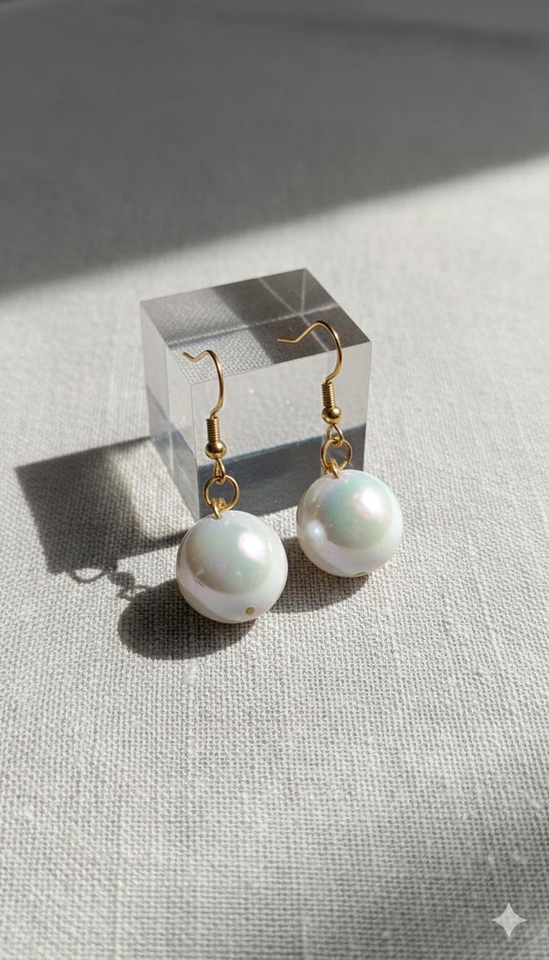 White earrings