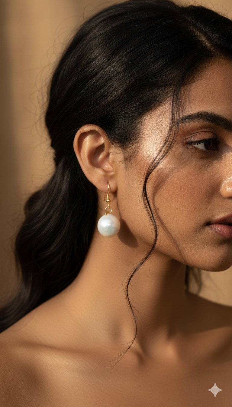 White earrings