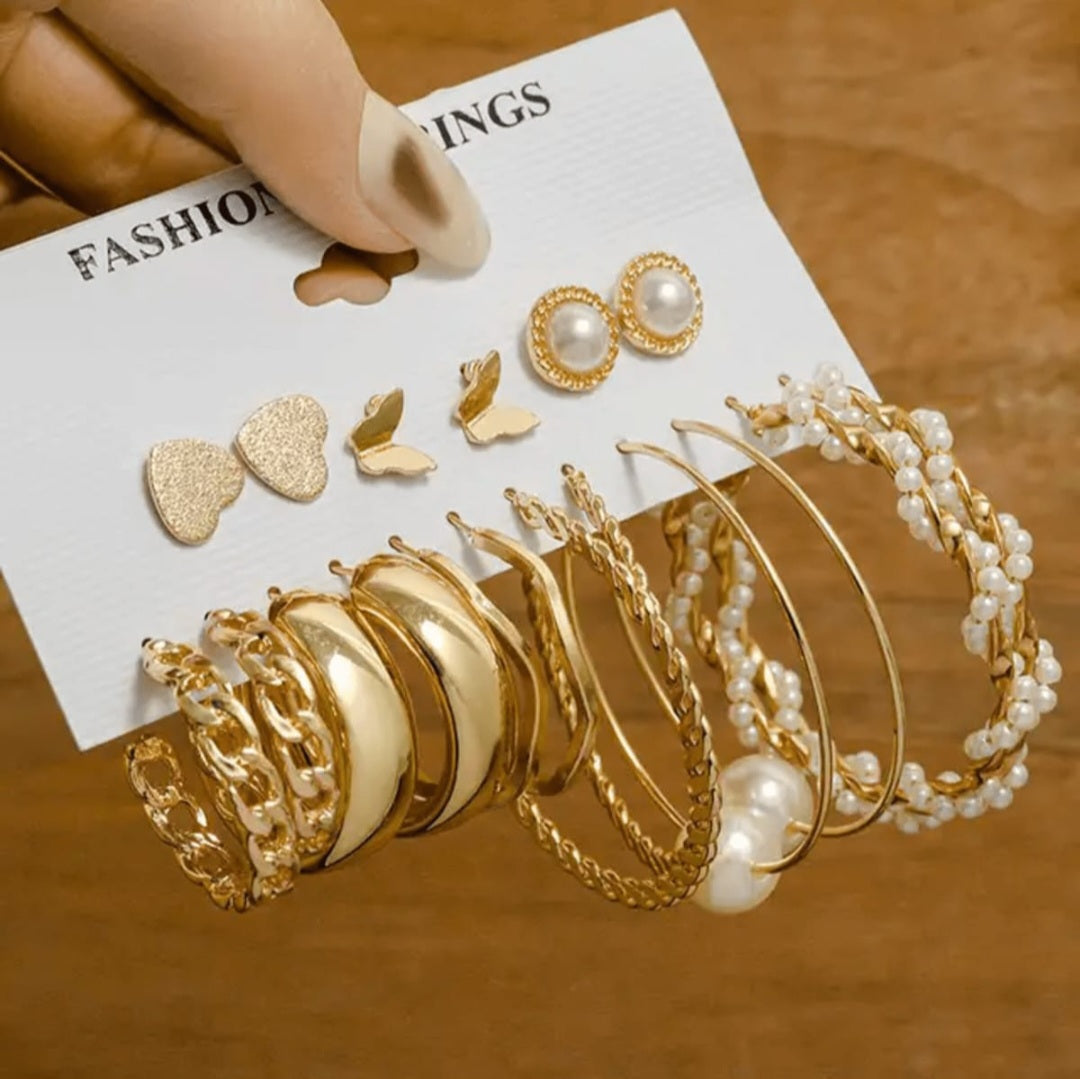 9 pairs of earrings